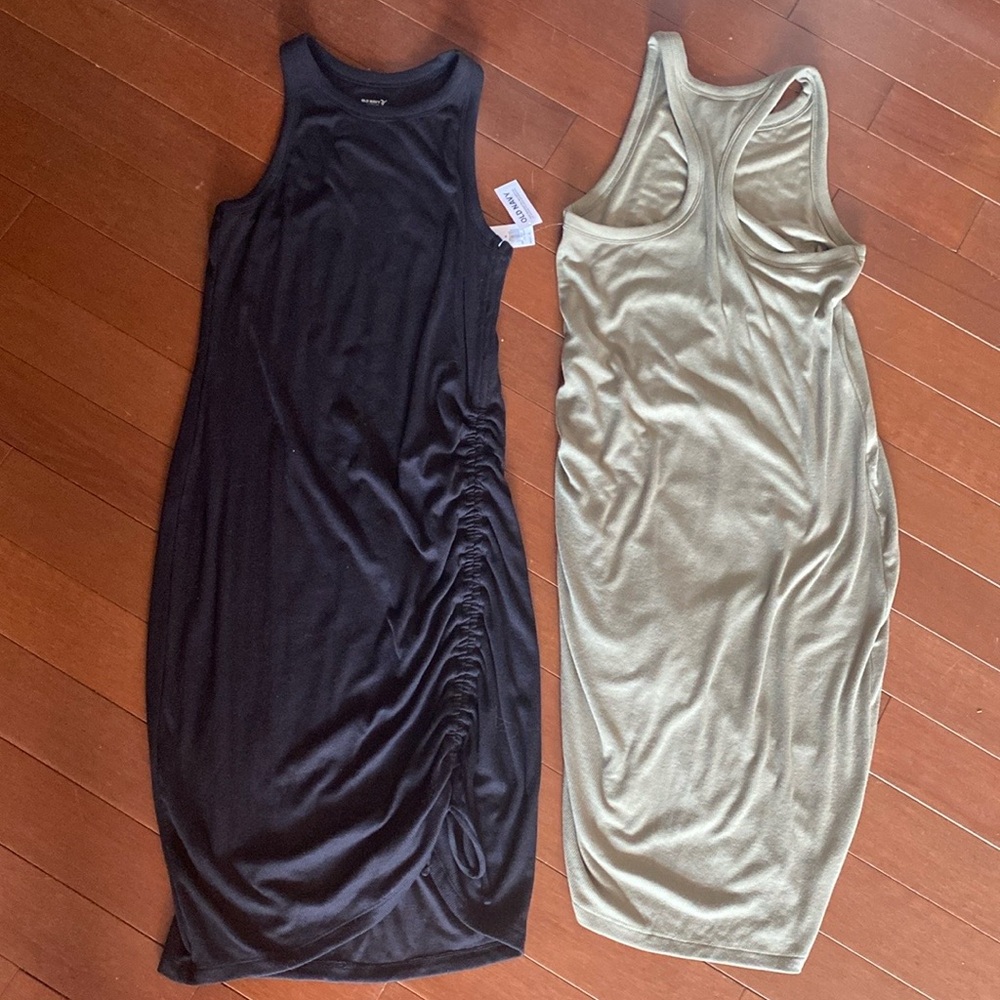 NWT - olive racer back scrunch dress